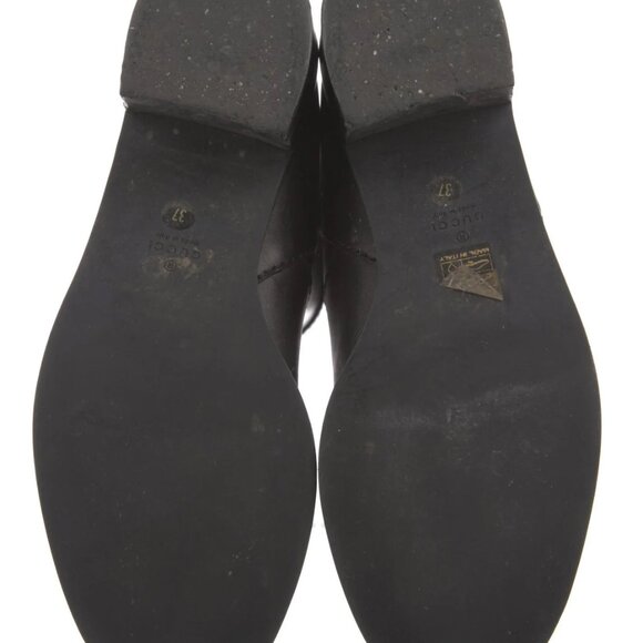 Gucci GG Logo Black Leather Riding Boots - Picture 6 of 6